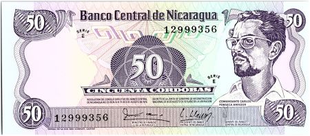 Nicaragua 50 Cordobas,  Carlos Fonseca Amador - 1979
