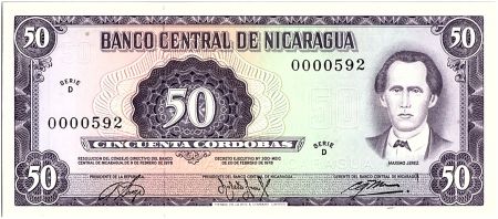 Nicaragua 50 Cordobas,  Maximo Jerez - 1978
