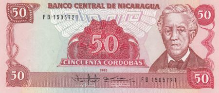 Nicaragua 50 Cordobas 1985 - Jose Dolores Estrada