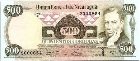 Nicaragua 500 Cordobas,  Ruben Dario - 1979