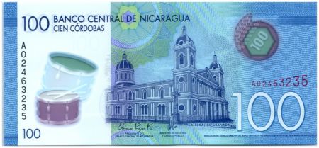 Nicaragua New4.2015 100 Cordobas, Cathédrale - Calèche - 2015