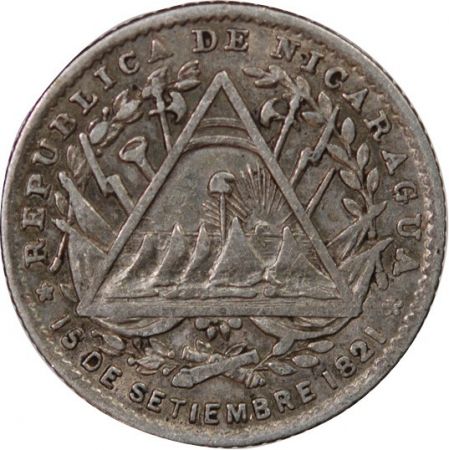 Nicaragua NICARAGUA - 5 CENTAVOS ARGENT 1887 H HEATON