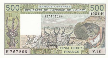 Niger 500 Francs homme 1981 - Niger - Série V.10