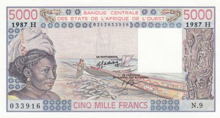 Niger 5000 Francs femme 1977 - Niger - Série N.9