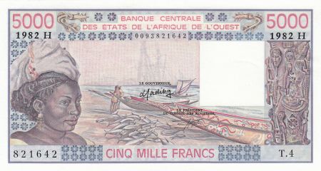 Niger 5000 Francs femme 1977 - Niger - Série T.4