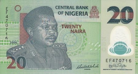 Nigeria 20 Naira - Général Murtalla R. Muhammed - Polymer - 2006