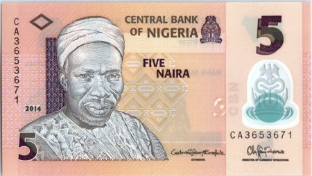 Nigeria 5 Naira 2014 - A. Sir Abubakar Tafawa Balewa -Polymer