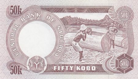 Nigeria 50 Kobo - Banque centrale - Bûcherons - (1973-78) - Neuf