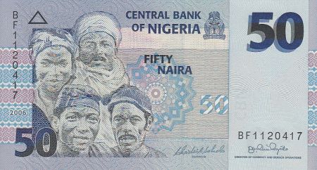 Nigeria 50 Naira - Quatre portraits - Signature 14 - 2006