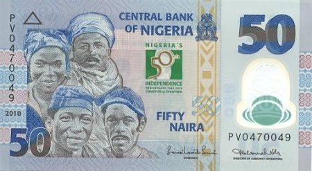 Nigeria 50 Naira 50 ans Indépendance - 2010