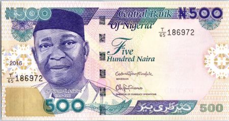 Nigeria 500 Naira 2016 - Dr N. Azikiwe, Plateforme pétrolière