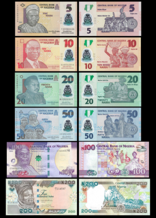 Nigeria Série 6 billets de Nigeria  - 5,10,20,50,100,200 Naira - 2020/2022