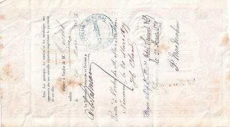 Nle Calédonie 100 Francs - Traite du Trésor Public - 26-02-1876 - TTB+
