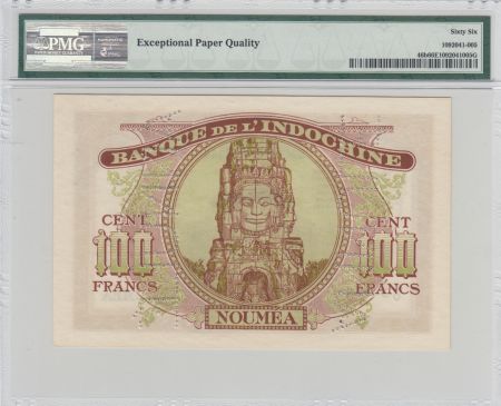Nle Calédonie 100 Francs Minerve 1944 Spécimen - Neuf  PMG 66 EPQ