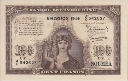 Nle Calédonie 100 Francs Minerve 1944 Spécimen - PCGS MS 65 OPQ
