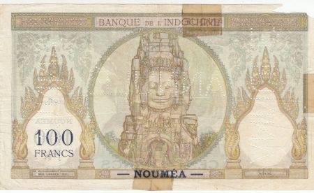 Nle Calédonie 100 Francs Ruines d\'Angkor - 1937 - Spécimen Signature Thion de la Chaume - Baudouin
