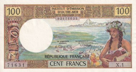 Nle Calédonie 100 Francs Tahitienne - 1971 - Série X.1 - SUP - P.63a