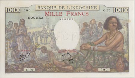 Nle Calédonie 1000 Francs ND1938 scène de marché - PCGS MS 64