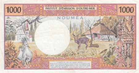 Nle Calédonie 1000 Francs ND1985 - Tahitienne, Hibiscus, paysage, cerf
