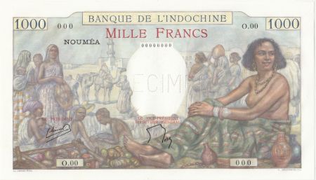 Nle Calédonie 1000 Francs scène de marché - ND (1952) Specimen