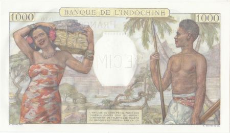 Nle Calédonie 1000 Francs scène de marché - ND (1952) Specimen
