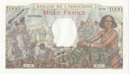 Nle Calédonie 1000 Francs scène de marché - ND (1963) Specimen