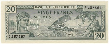 Nle Calédonie 20 Francs Impression australienne - 1944 - Annulé  - Neuf