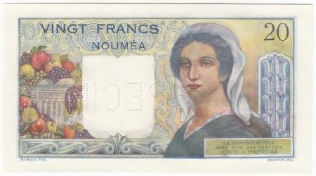 Nle Calédonie 20 Francs Jeune Berger - ND (1954) - Spécimen - Neuf