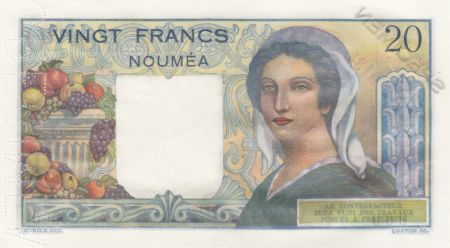 Nle Calédonie 20 Francs Jeune Berger - ND (1963) - Spécimen n°0134