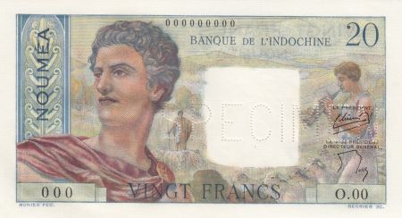 Nle Calédonie 20 Francs Jeune Berger - ND 1958 - Spécimen