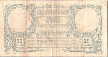 Nle Calédonie 20 Francs Nouméa - Banque de l\'Indo-Chine Française - 1913