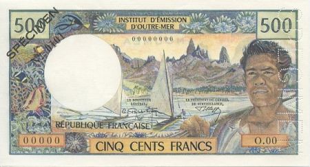 Nle Calédonie 500 Francs Pirogue - Spécimen - 1969