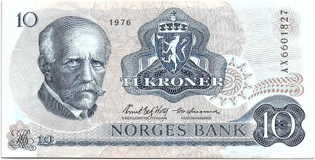 Norvège 10 Kroner, Fridtjof Nansen - Pêcheur - 1976 - TTB - P.36