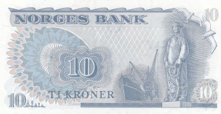 Norvège 10 Kroner, Fridtjof Nansen - Pêcheur - 1982