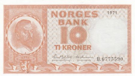 Norvège 10 Kroner Christian Michelsen - 1971 -p. Neuf - P.31 Série B