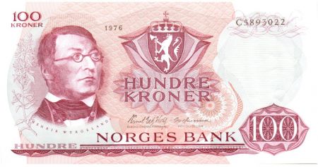 Norvège 100 Kroner 1976 - Henrik Wergeland