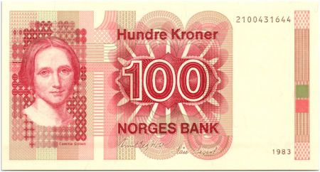 Norvège 100 Kroner Cahilla Collett - 1983 - Neuf