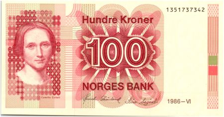 Norvège 100 Kroner Cahilla Collett - 1986 - Neuf