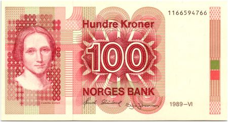 Norvège 100 Kroner Cahilla Collett - 1989 - Neuf