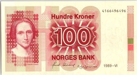 Norvège 100 Kroner Cahilla Collett - 1989