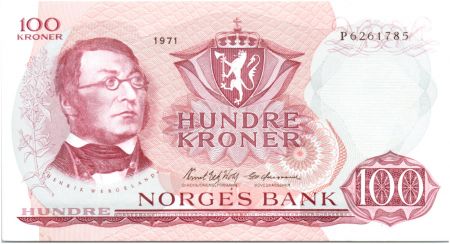 Norvège 100 Kroner Henrik Wergeland - 1971 Neuf - Préfixe P