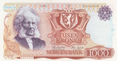 Norvège 1000 Kroner Henrik Ibsen - 1984