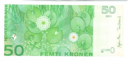 Norvège 50 Kroner P. C. Asbjornsen, fleurs - 2011