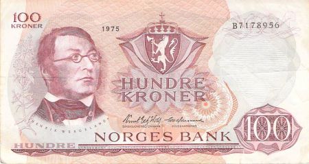 Norvège NORVEGE  HENRIK WERGELAND - 100 KRONER 1975