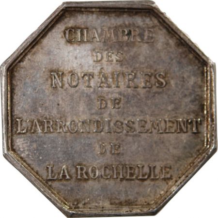 NOTAIRES  LA ROCHELLE  JETON ARGENT poinçon Corne (après 1879)
