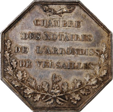 NOTAIRES  VERSAILLES  NAPOLEON III  JETON ARGENT poinçon Main (1845-1860)