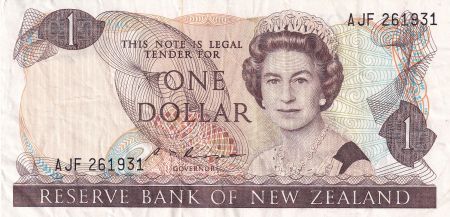 Nouvelle-Zélande 1 Dollar - Elisabeth II - Fantail - ND (1985-1989) - Série AJF - P.169b