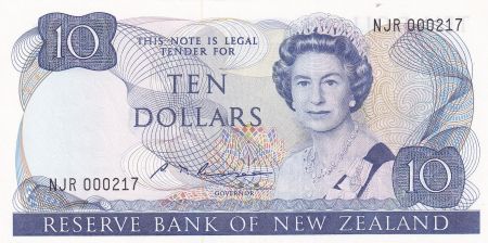 Nouvelle-Zélande 10 Dollars - Elisabeth II - Nestor Kea - ND (1985-1989) - Série NJR - Petit numéro