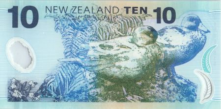 Nouvelle-Zélande 10 Dollars, Katel Sheppard, fleurs - Canards - 1999 Polymer