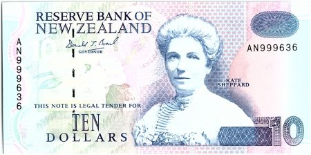 Nouvelle-Zélande 10 Dollars Kate Sheppard - Canards - 1992